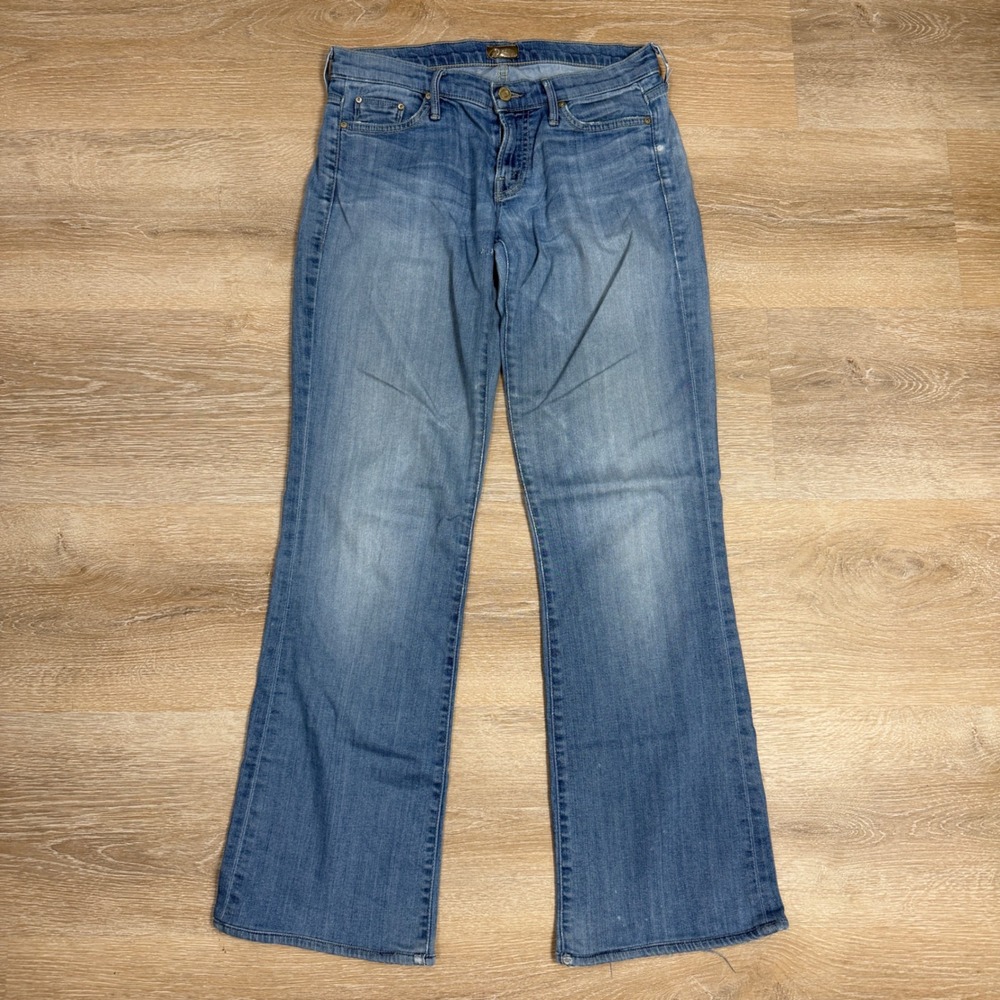 Mother The Outsider Layin Down The Law Flare Jeans Blue Denim Size 27 USA Made